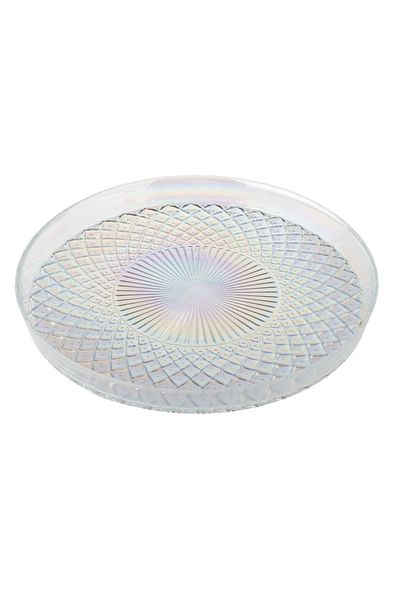 Byblos Glass Serving Dish For Sweets Chocolate And Fruits Multi-Use Size 35 Cm Depth 5 Cm