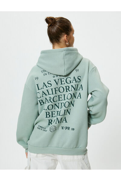 Koton Άνετη εφαρμογή - Φούτερ με κουκούλα και στάμπα