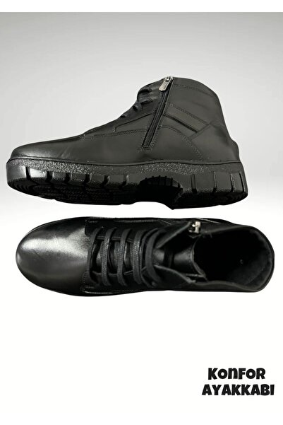 YALIN UNİFORMA %100 Deri Premium Fermuarlı Uzun Özel Güvenlik Bot