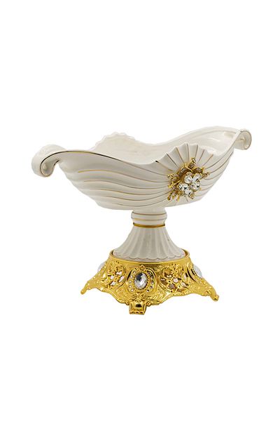 Dania Service Bowl With Base White 32x16x20cm