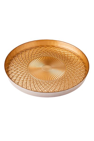 Byblos Glass Serving Dish For Sweets Chocolate And Fruits Multi-Use Size 35 Cm Depth 5 Cm
