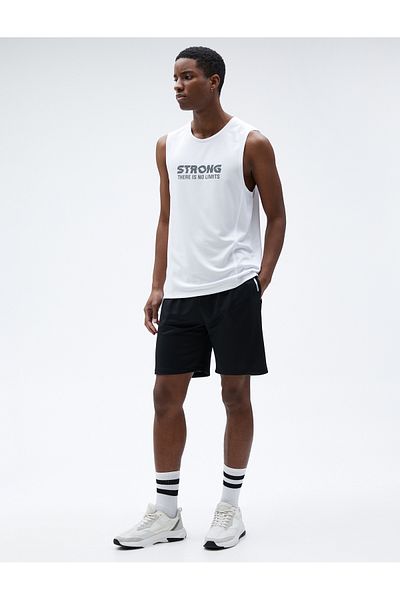 Koton Sports Tank Top Slogan Printed Crew Neck Αμάνικο