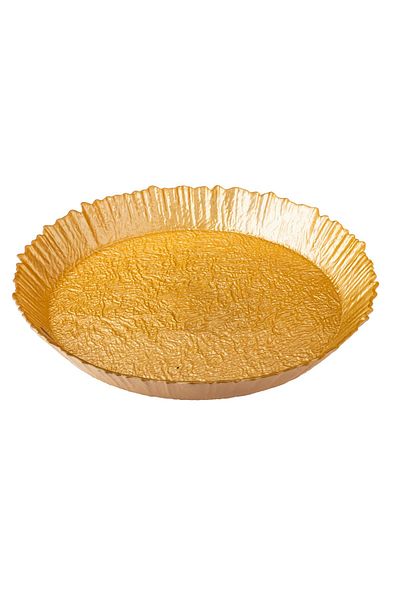 Byblos Glass serving dish for sweets, chocolate, and fruits, multi-use, size 35 cm, depth 5 cm