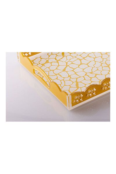 Dania Serving Tray White/Gold 47x33x6cm