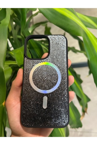corcishop غطاء حماية لامع متوافق مع هاتف iPhone 16 Pro مع ميزة Magsafe Diamon...