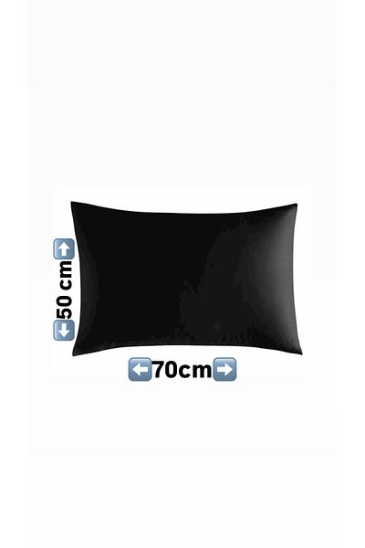 GERCELLA 2 Pcs Black 100% Cotton Pillowcases Pillow Case - 50X70Cm
