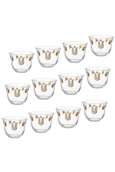 Dania A set of 12 Turkish-made Arabic coffee cups with elegant and unique designs