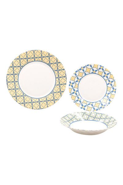 Luminarc 18-Piece Dinner Set Blue/Orange/White 28x28x3cm
