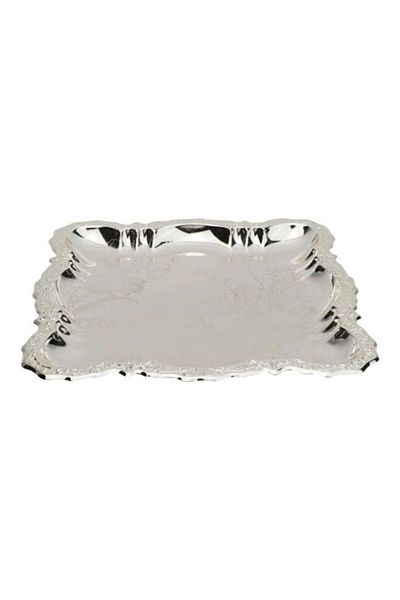 Dania Danet Metal Serving Tray Silver 28x28x2centimeter