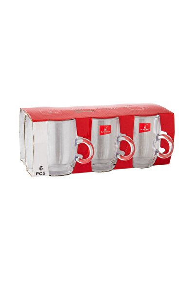 Blinkmax A set of clear glass tea and coffee cups, 6 pieces