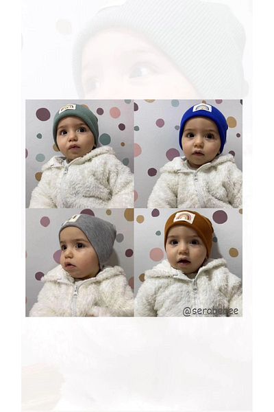 WOW 1-5 Years Compatible Beret Set (Green-Brown-Grey)