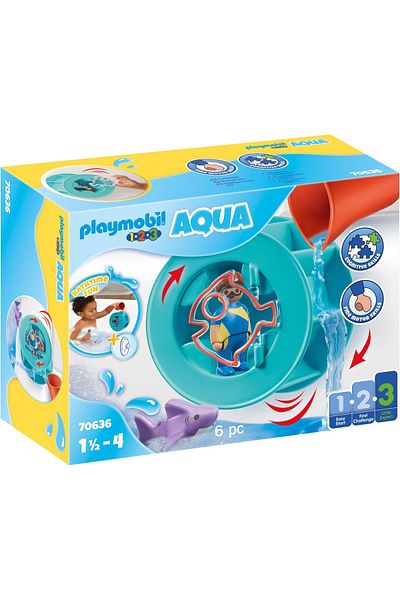 Playmobil - 1.2.3 Roata De Apa Cu Pui De Rechin