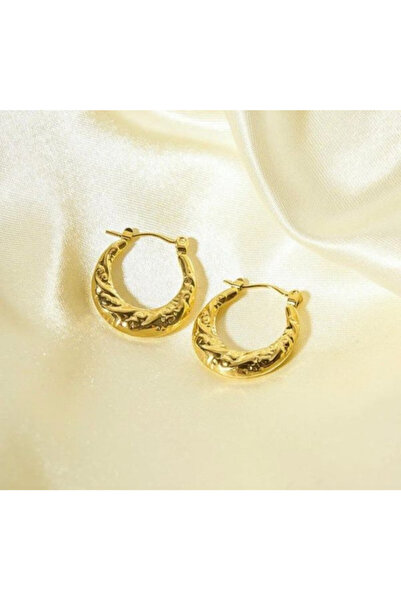 Swen Collection Gold Renkli Çelik Küpe