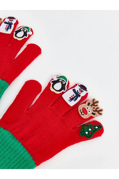 LC Waikiki LCW ACCESSORIES Jungenhandschuhe mit roter Weihnachtsfigur
