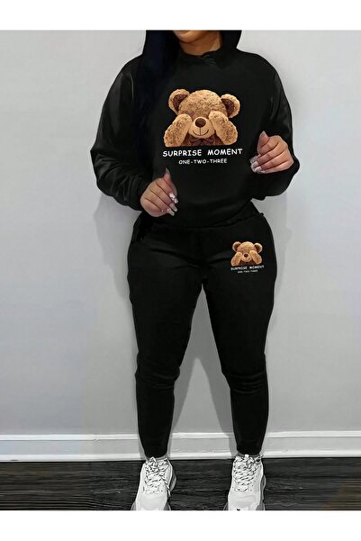 LUNAVISTA Supprize Moment Bear Printed Унисекс комплект анцуг с големи размери