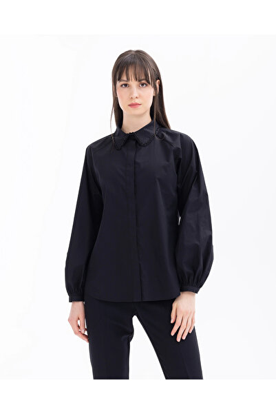 SEÇİLSTORE Yakası Taşlı Uzun Kollu Gömlek