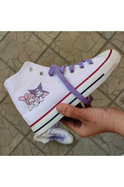 ELİTE STEP My Melody&Kuromi Printed Unisex Linen Sneaker - Pantofi sport casu...