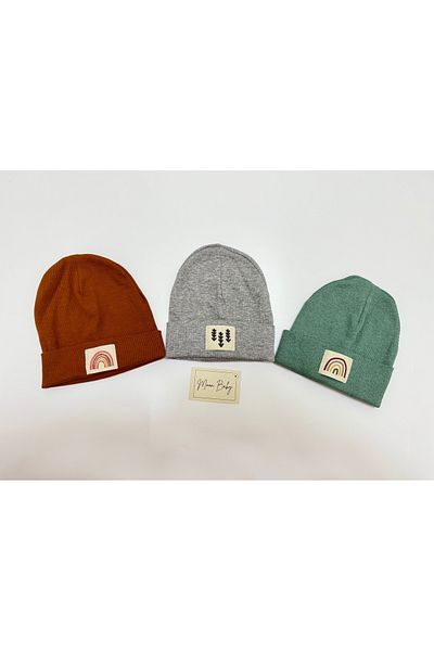 WOW 1-5 Years Compatible Beret Set (Green-Brown-Grey)
