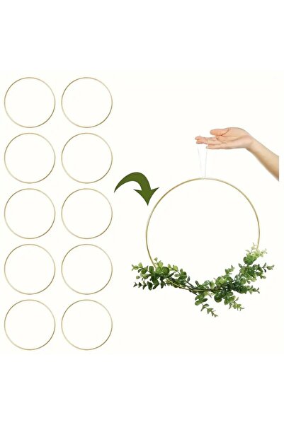 MG HOME 1 ADET 35 CM METAL SADECE ÇEMBER GALVANİZLİ ÇEMBER TEL KASNAK KAPI SÜSÜ DUVAR SÜSÜ DÜŞ KABANI