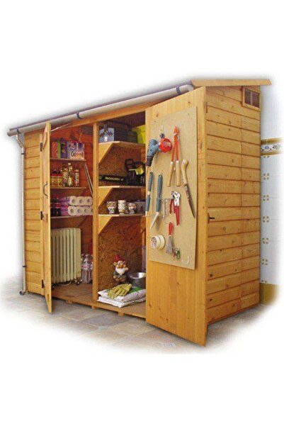 BERZZ BUĞLEM AHŞAP BAHÇE DEPOLAMA DOLABI DEPO ARDİYE ALET DOLABI BAHÇE ODASI ÇOK AMAÇLI