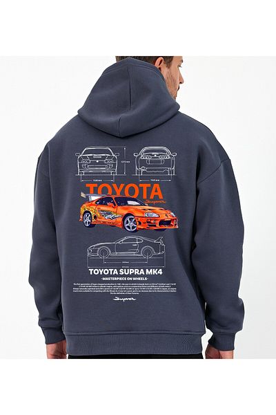 Uniquetex Унисекс суичър VEK Oversize - с принт на кола