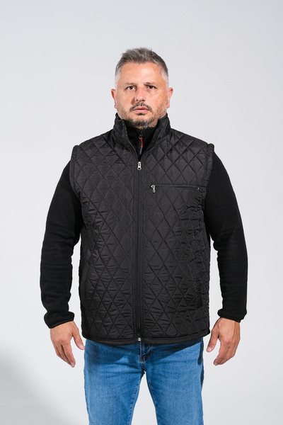 Derin Mavi KALIN KAPİTONE Lİ KALIN İÇ POLAR LI KIŞLIK LÜKS YELEK