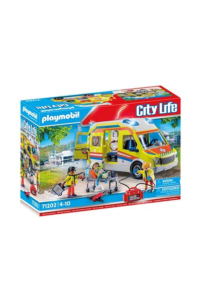 Playmobil - Ambulanta Galbena Cu Lumini Si Sunete