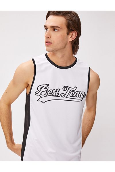 Koton Sportler-Tanktop mit College-Aufdruck und Rundhalsausschnitt