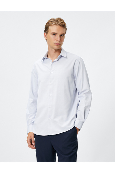 Koton Базовий класичний комір Сорочка з довгим рукавом на ґудзиках без праски