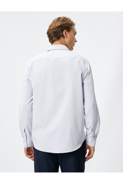 Koton Базовий класичний комір Сорочка з довгим рукавом на ґудзиках без праски