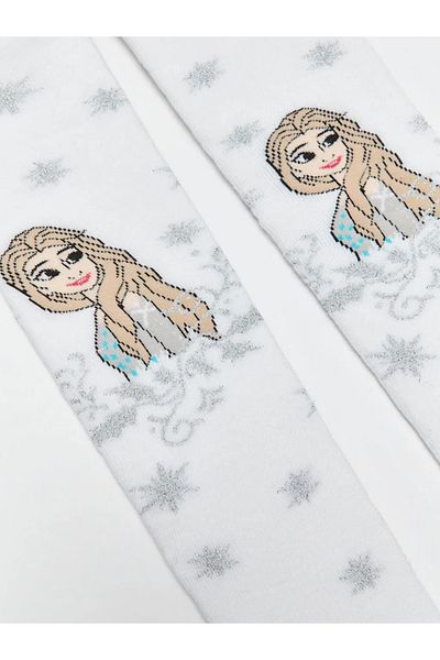 LC Waikiki Lcw Kids Ecru Elsa Patterned Girl's Towel Pantyhose