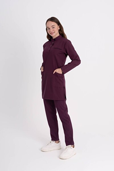 VİZYON UNIFORM Premium Likralı Doktor Hemşire Tek Üst Tesettür Forma, Hemşire...