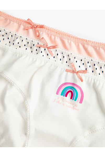 Koton Chiloți slip din 3 piese, cu model, panglică imprimată detaliată