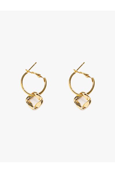 Koton Metal Detailed Hoop Earrings