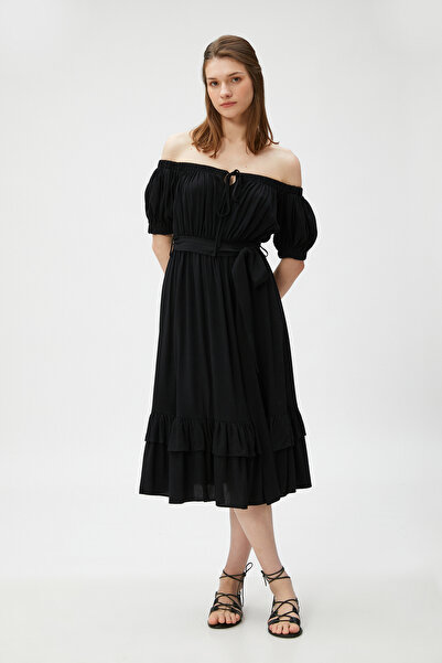 Koton Rochie midi din viscoză cu umeri