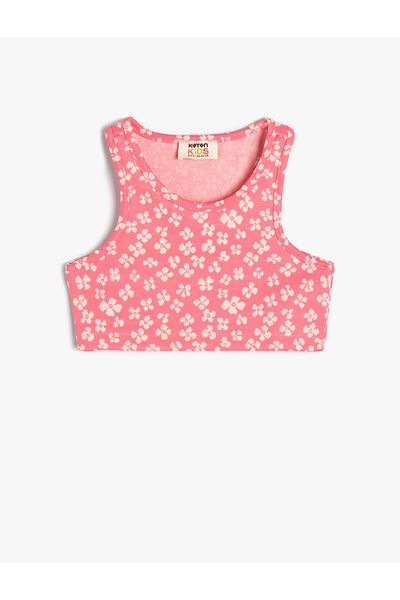 Koton Thick Strap Crop Floral Printed Tank Top