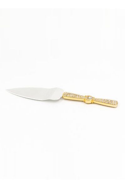Dania 2-Piece Cake Knife Set Gold/Silver 1xCake Shovel 13x37x3 , 1xLarge Knife 20cm