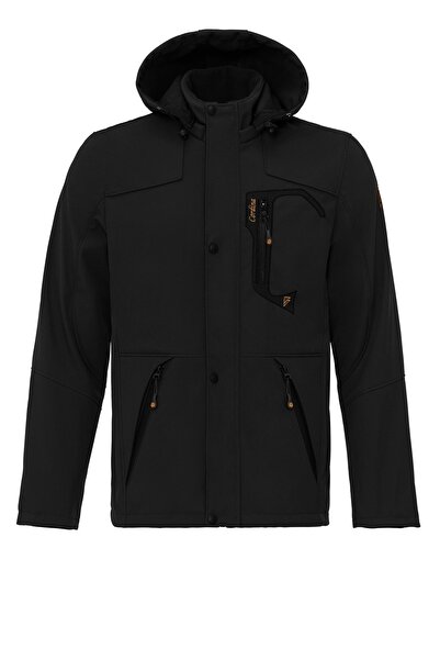 BELİZMOD Su Ve Rüzgar Geçirmez Kürklü Softshell Erkek Mont Siyah