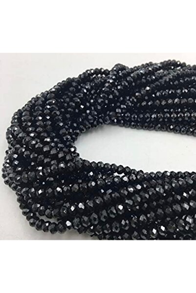 SESİKA HOBİ Kristal Boncuk Siyah 4 Mm Takı Kolye Bileklik Çanta Yapımı Hobi