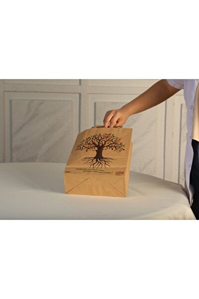 ÇABUKLAR Kraft Çanta Kahverengi (22X10X27 CM) - 50 Adet