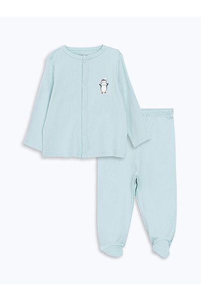 LC Waikiki Lcw Crew Neck Baby Boy Cardigan and Pants 2-Piece Fast Fashion