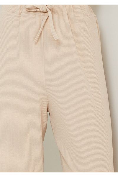 zanstil Beige Women's Winter Trousers - Wide Leg