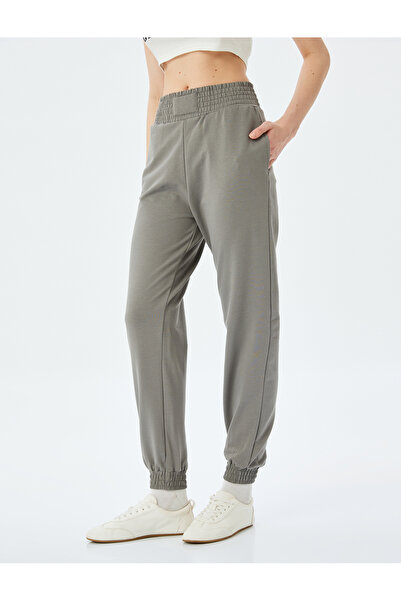 Koton Beli Lastikli Rahat Kalıp Yüksek Bel Cep Detaylı Jogger Eşofman Altı
