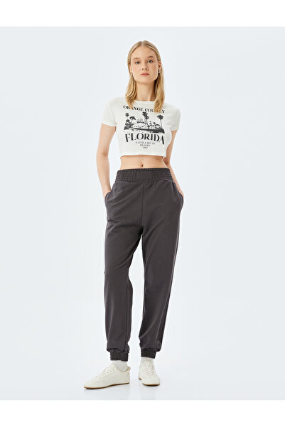 Koton Comfortable Fit High Waist Pocket Detailed Jogger Sweatpants with Elast...