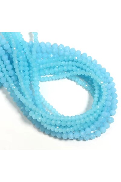 SESİKA HOBİ Kristal Boncuk Buz Mavisi 4 Mm Takı Kolye Bileklik Çanta Yapımı Hobi
