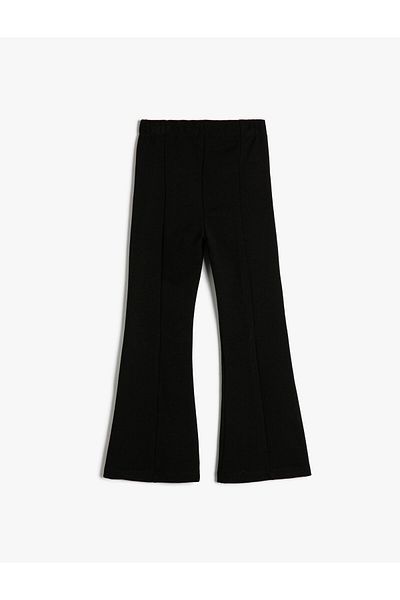 Koton Basic Spanish Leg Trousers Ribbed Elastic Waist