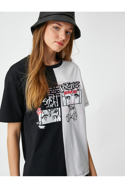 Koton Tricou anime cu mânecă scurtă cu decolteu rotund