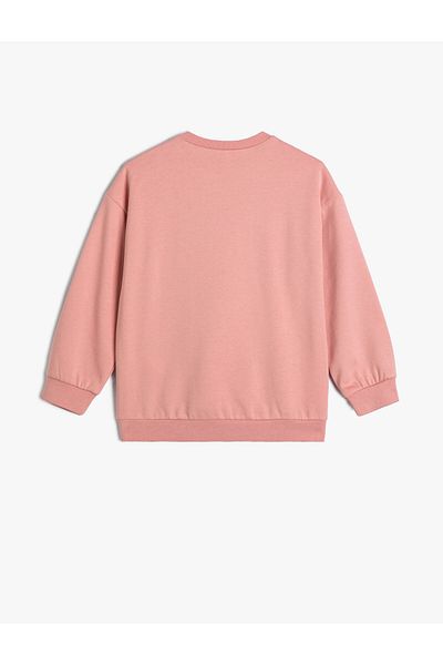 Koton Mikina Fox Print Detailed Long Sleeve Crew Crew Neck Raised Cotton
