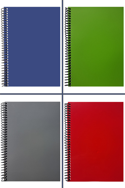 Şirin Yün A5 Spiralli Pvc Kapaklı 80 Yaprak Kareli 4'lü Defter Seti