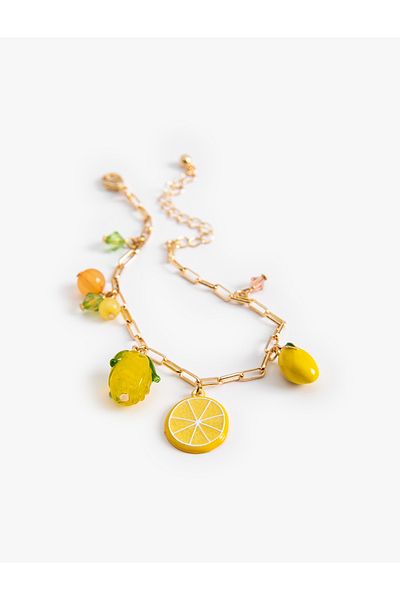 Koton Chain Bracelet with Lemon Detail and Dangle